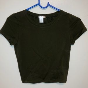 Dark green baby tee crop top